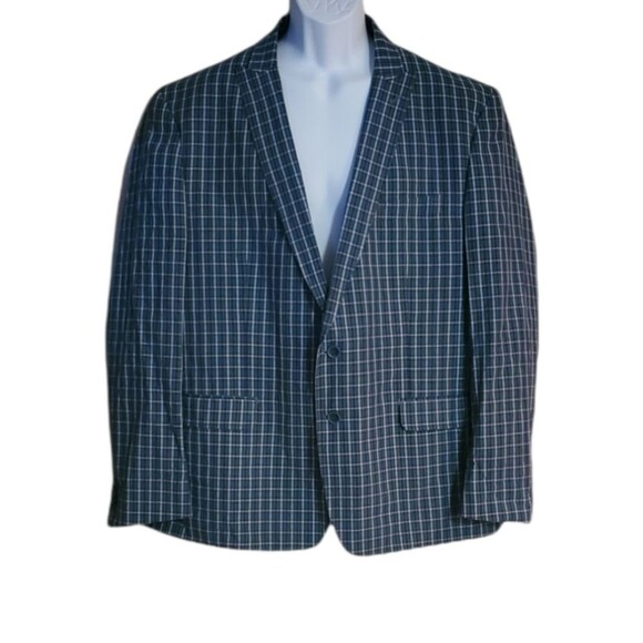 Mens Sean John Two button Blue Green Striped Blazer - Picture 1 of 11